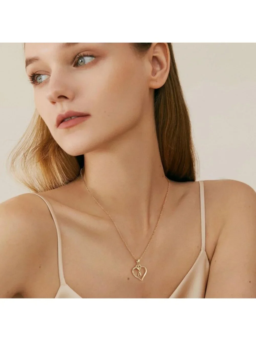 Personalized Heart Initial Necklace for Women & Girls - A-Z Custom Jewelry Gift
